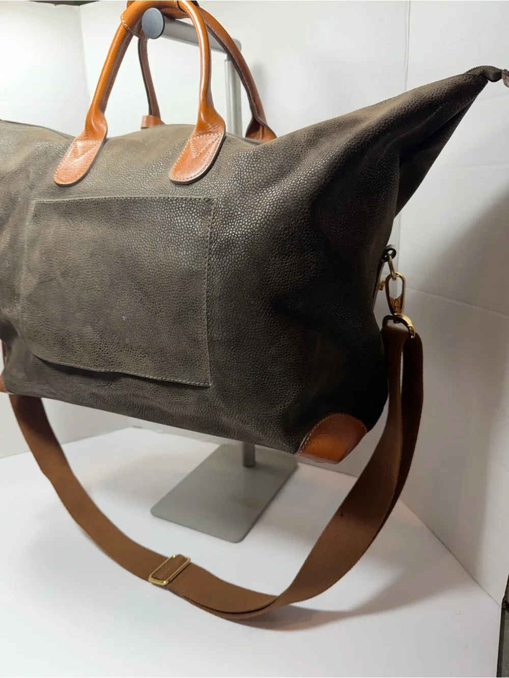 BRIC’S Leather-Trim Olive Canvas Weekender Bag - Men